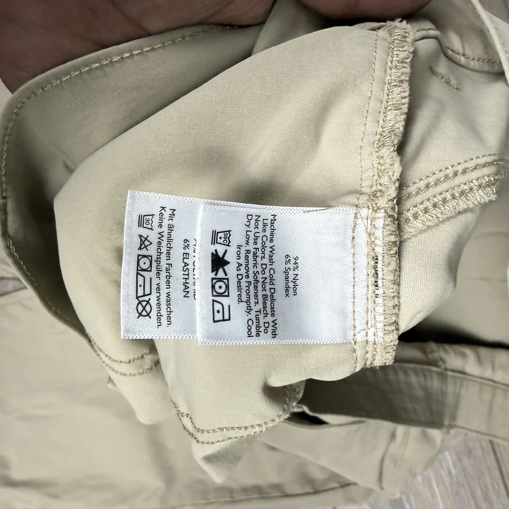 Eddie Bauer Travex Pants Mens 38x32 Tan Nylon Stretch Hiking Tech Pocket